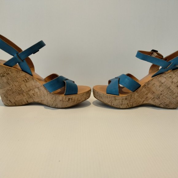 Almost NWOT Kork Ease Ava 2.0 Wedge Sandal Turquoise Blue with Cork 10 42 - Picture 5 of 10